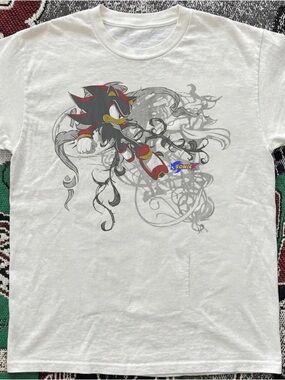Gildan White Sonic The Hedgehog Shadow Graphic T-shirt